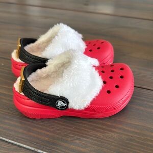 Santa Clause Crocs with fleece lining
